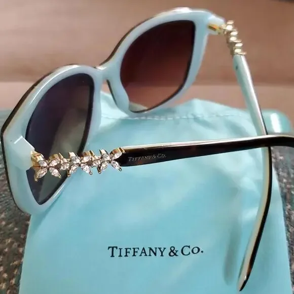 Tiffany 4090-B tortoiise jeweled sunglasses